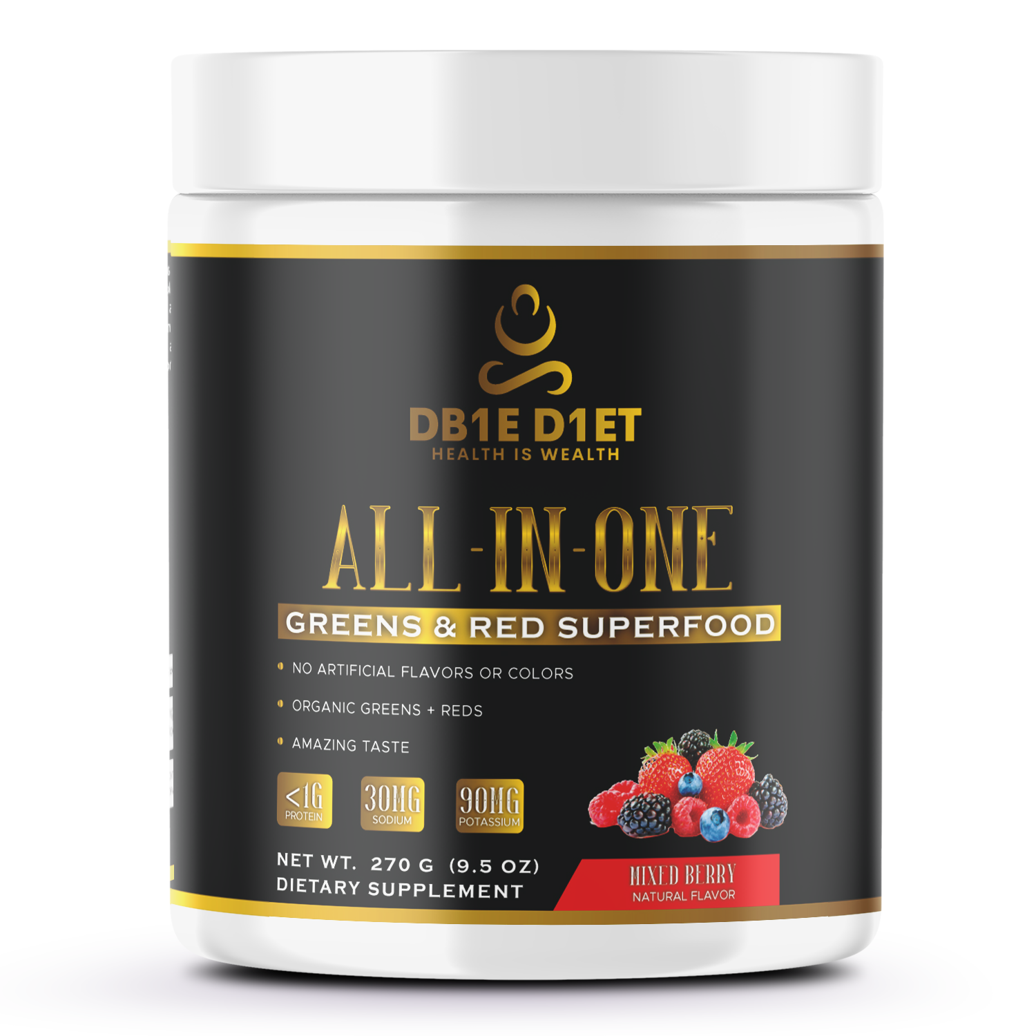 All-In/One Greens & Red SuperFood + Immune 270g Mixed Berry w/Natural