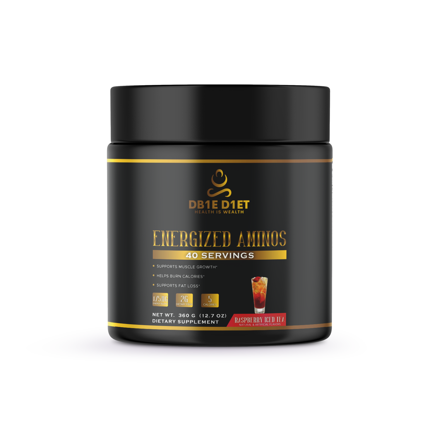 Energized Aminos Raspberry Iced Tea 360g – 40 serv