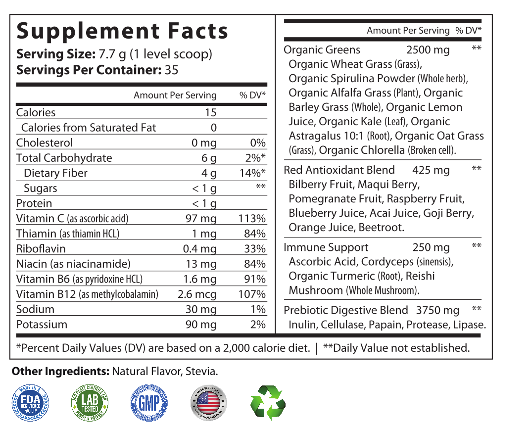 All-In/One Greens & Red SuperFood + Immune 270g Mixed Berry w/Natural