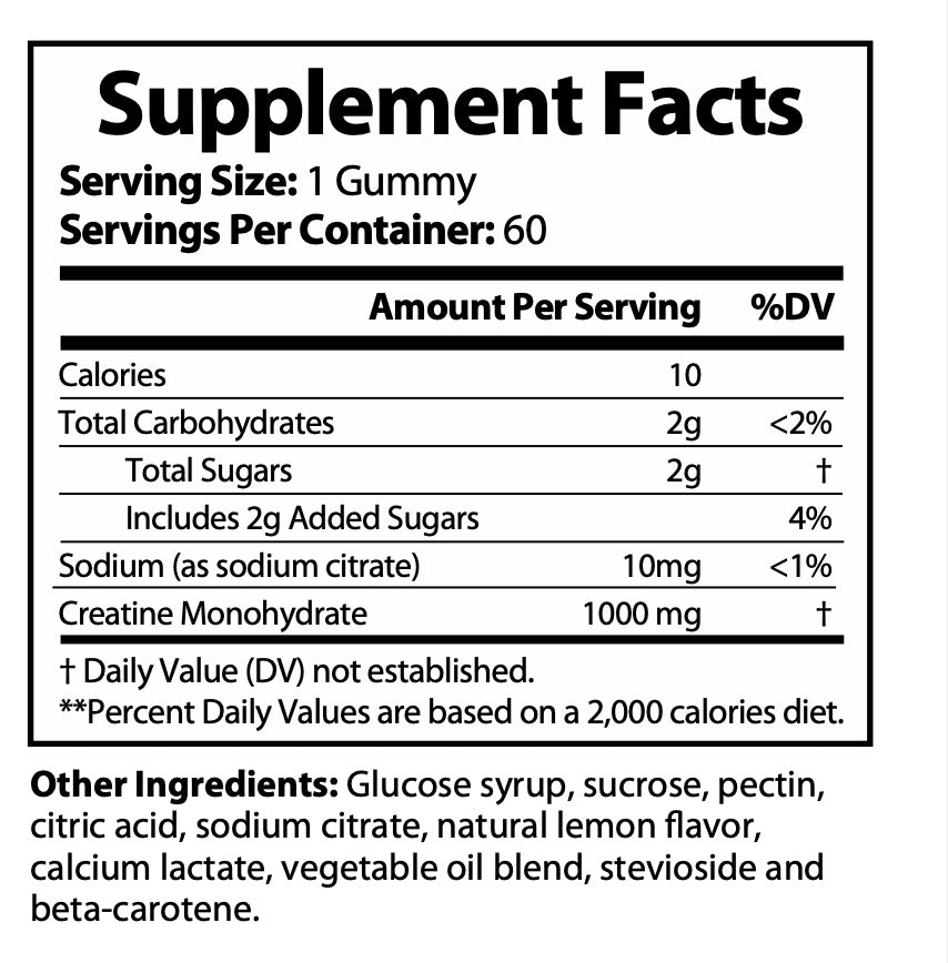 SUPER CTREATINE GUMMIES 1000 MG